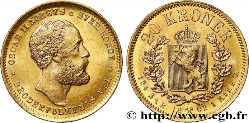 NORWAY - KINGDOM OF NORWAY - OSCAR II
Type : 20 Kroner 
Date : 1902 
Mint name /...