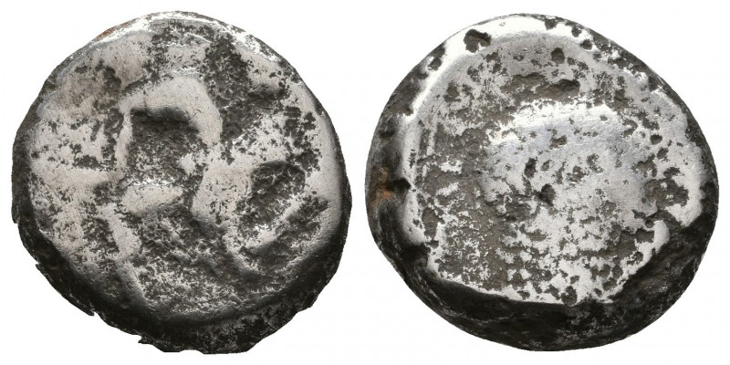CILICIA. Soloi. Stater (Circa 410-375 BC).
Obv: Amazon kneeling left, stringing ...