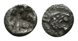 Greek AR Obol. 4-5th century BC.

Weight: 0.1 gr
Diameter: 4 mm