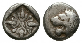 IONIA, Miletos. ca. 480-450 BC. AR Obol.

Weight: 1.0 gr
Diameter: 9 mm