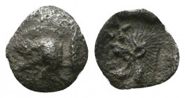 Kyzikos, Mysia. AR Obol, c. 450-400 BC.


Weight: 0.2 gr
Diameter: 7 mm