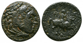 Kings of Macedon. Alexander III ‘the Great’ (336-323 BC). AE Miletos, c. 323-319.

Weight: 4.8 gr
Diameter: 188 mm