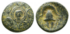 KINGS OF MACEDON. Alexander III 'the Great' (336-323 BC). Ae.

Weight: 2.0 gr
Diameter: 12 mm