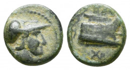Kingdom of Macedonia, Zypern. Demetrios Poliorketes AE. 294-288 BC.

Weight: 1.3 gr
Diameter: 10 mm