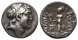 Kings of Cappadocia, Ariarathes V AR Drachm. Circa 163-130 BC.

Weight: 4.0 gr
Diameter: 17 mm