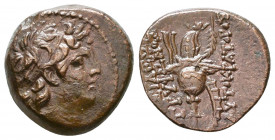 Seleukid Kingdom. Diodotos Tryphon. 142-138 B.C. Æ. Antioch on the Orontes.

Weight: 4.5 gr
Diameter: 17 mm