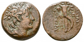 Ancient Greek Coins - Seleukid - Alexander II Zabinas - Cornucopiae Unit. 128-122 BC. Antioch ad Orontem mint.

Weight: 8.5 gr
Diameter: 21 mm
