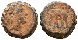 SELEUKID KINGS of SYRIA. Antiochos VI Dionysos. 144-142 BC. Serrate Æ. Antioch on the Orontes mint.

Weight: 7.9 gr
Diameter: 19 mm