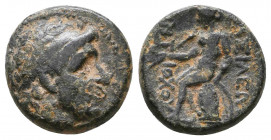 SELEUKID KINGS of SYRIA. Antiochos I Soter. 281-261 BC. Æ. Antioch on the Orontes mint.

Weight: 4.0 gr
Diameter: 15 mm
