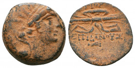 Seleukid Kings of Syria, Antiochos VI, 281 - 261 BC.

Weight: 5.2 gr
Diameter: 17 mm