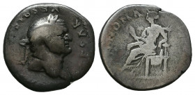 Vespasian AR denarius. 96-79 AD.

Weight: 3.2 gr
Diameter: 17 mm