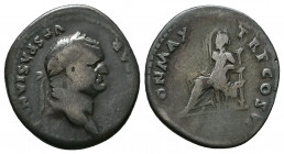 Vespasian AR denarius. 96-79 AD.

Weight: 3.0 gr
Diameter: 20 mm