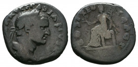 Vespasian AR denarius. 96-79 AD.

Weight: 3.0 gr
Diameter: 17mm