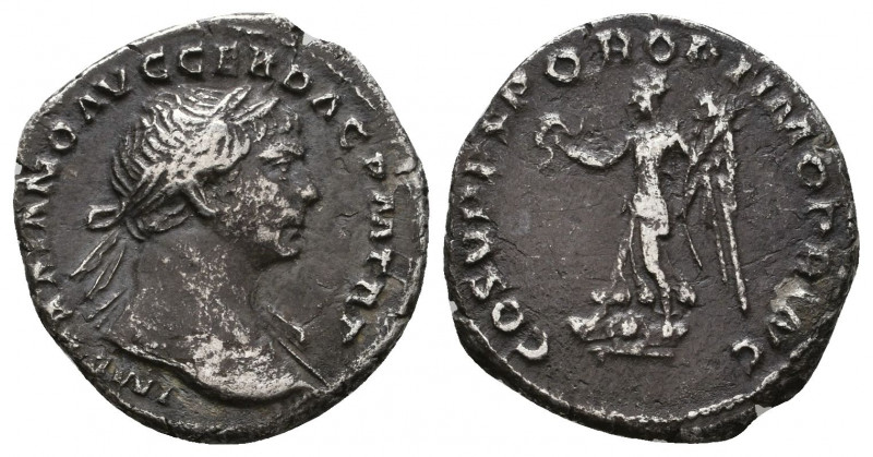 Trajan (AD 98-117). AR denarius. Rome, AD 114-115.

Weight: 2.8 gr
Diameter: 18 ...