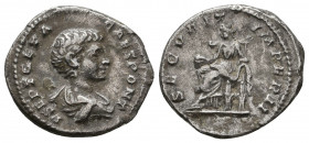 Geta, as Caesar, AR Denarius. Rome, AD 200-202.

Weight: 3.1 gr
Diameter: 19 mm