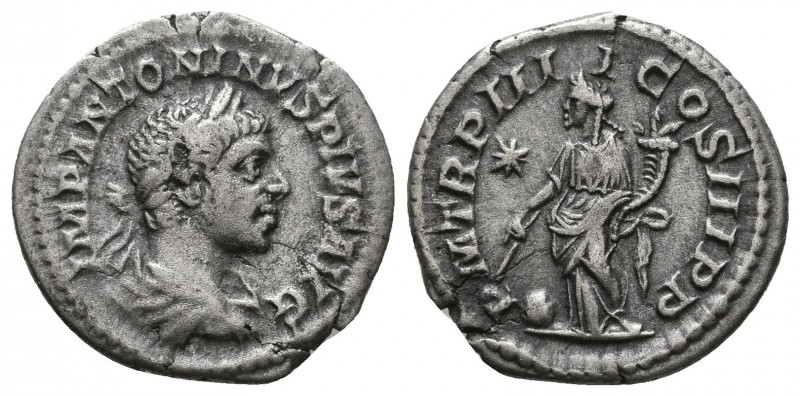ELAGABALUS, A.D. 218-222. AR Denarius, Rome Mint.

Weight: 2.5 gr
Diameter: 18 m...