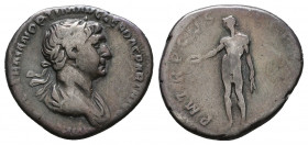Trajan, AR Denarius, Rome Mint. AD 98-117.

Weight: 3.1 gr
Diameter: 18 mm