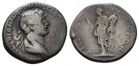 Trajan, AR Denarius, Rome Mint. AD 98-117.

Weight: 3.2 gr
Diameter: 19 mm
