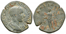 Gordian III (238-244 AD). AE Sestertius, Rome, 243-244.

Weight: 19.1 gr
Diameter: 30mm