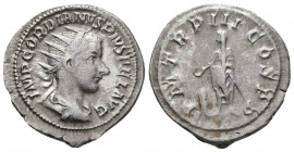 Gordian III AR Antoninianus. Rome, AD 243-244.

Weight: 3.4 gr
Diameter: 22 mm
