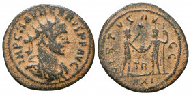 Carus. A.D. 282-283. AE antoninianus. Tripolis mint.

Weight: 3.5 gr
Diameter: 21 mm