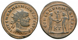 Maximian Æ Antoninianus. AD 285-295.

Weight: 2.8 gr
Diameter: 22 mm