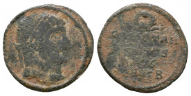 Constantine I, (A.D. 307-337), AE follis, issued 318-19, Antioch mint.

Weight: 1.3 gr
Diameter: 17 mm