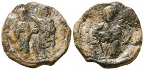 Byzantine Lead Seals, 8th - 13th Centuries

Weight: 14.6 gr
Diameter: 29 mm
