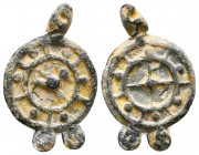 Byzantine Lead Pendant, PB.

Weight: 3.4 gr
Diameter: 25 mm