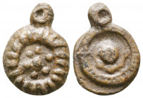 Byzantine Lead Pendant, PB.

Weight: 4.9 gr
Diameter: 21 mm
