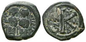 Justin II, with Sophia, 565-578. AE Half follis.

Weight: 6.2 gr
Diameter: 20 mm
