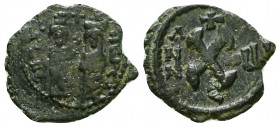 Phocas (602-610 AD). AE Half follis.

Weight: 2.2 gr
Diameter: 16 mm