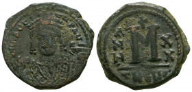 Maurice Tiberius. A.D. 582-602. AE follis. Antioch mint.

Weight: 10.2 gr
Diameter: 28 mm