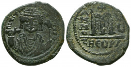 Justin I AE follis. 518-527 AD. Antioch.

Weight: 12.3 gr
Diameter: 29 mm