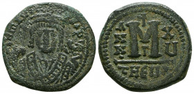 Maurice Tiberius. A.D. 582-602. AE follis. Antioch mint.

Weight: 10.7 gr
Diameter: 28 mm