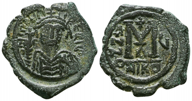 Maurice Tiberius. A.D. 582-602. AE follis. Nicomedia.

Weight: 11.8 gr
Diameter:...