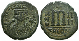 Maurice Tiberius. A.D. 582-602. AE follis. Antioch.

Weight: 12.7 gr
Diameter: 30 mm