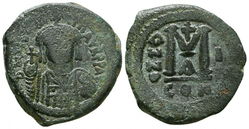 Tiberius II Constantine. 578-582 AD. Constantinople, AE Follis.

Weight: 12.7 gr...