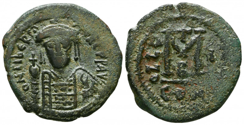 Tiberius II Constantine. 578-582 AD. Constantinople, AE Follis.

Weight: 11.7 gr...