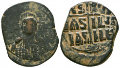 Constantine X - Class E Anonymous Follis. 1059-1067 AD. Constantinople mint.

Weight: 10.8 gr
Diameter: 23 mm