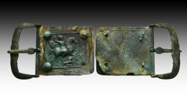 Ancient Roman Very important and Impressive Legionary Belt Buckle . 1st-3rd century AD 

Weight: 47.6 gr
Diameter: 100 mm