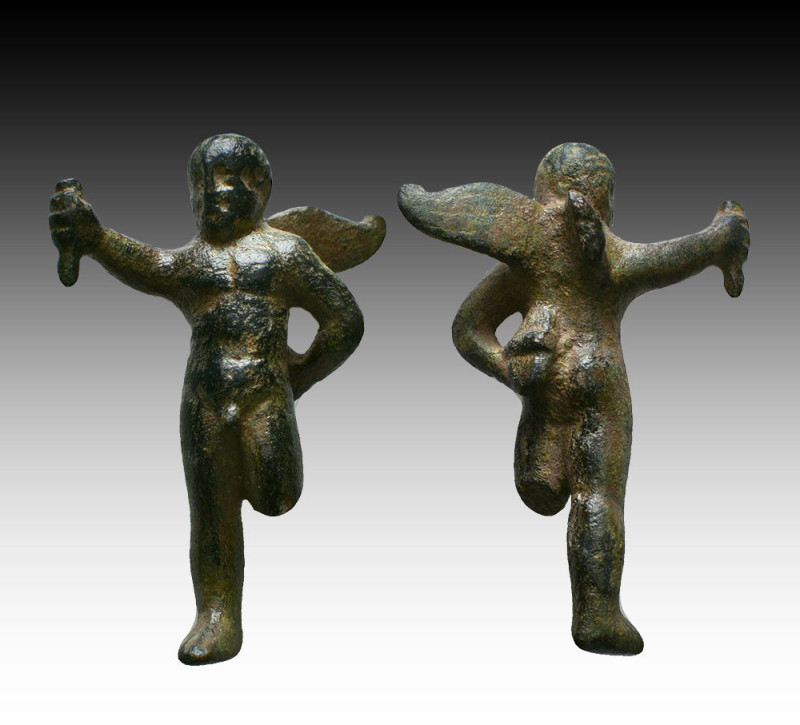 Roman bronze figurine of Cupid. Circa 1-3 cent.AD.

Weight: 40.5 gr
Diameter: 57...