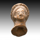 Roman Terracotta Bust. 1st and 2nd century AD

Weight: 19.5 gr
Diameter: 48 mm