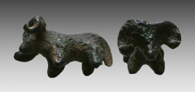 Ancient Luristan Bronze Seal of a Ram. 1200-800 B.C.E.

Weight: 13.3 gr
Diameter: 32 mm