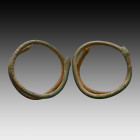 Roman Bronze Large Snake Bracelet. 1st and 2nd century AD

Weight: 119 gr
Diameter: 82 mm