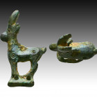 Ancient Luristan Bronze Stag. 1200-800 B.C.E.

Weight: 15.9 gr
Diameter: 35 mm