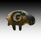 Ancient Luristan Bronze Gilted Ram Head. 1200-800 B.C.E.

Weight: 14.4 gr
Diameter: 29 mm