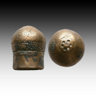 Byzantine Bronze Thimble. Ca. 9th - 14th C AD - 

Weight: 20.5 gr
Diameter: 27 mm