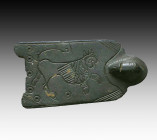Byzantine Bronze Buckle with lion on. Ca. 9th - 14th C AD - 

Weight: 8.5 gr
Diameter: 44 mm