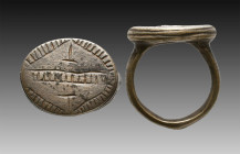 Ancient Bronze Ring with decoration on bezel. 1st and 2nd century AD

Weight: 13.4 gr
Diameter: 25 mm